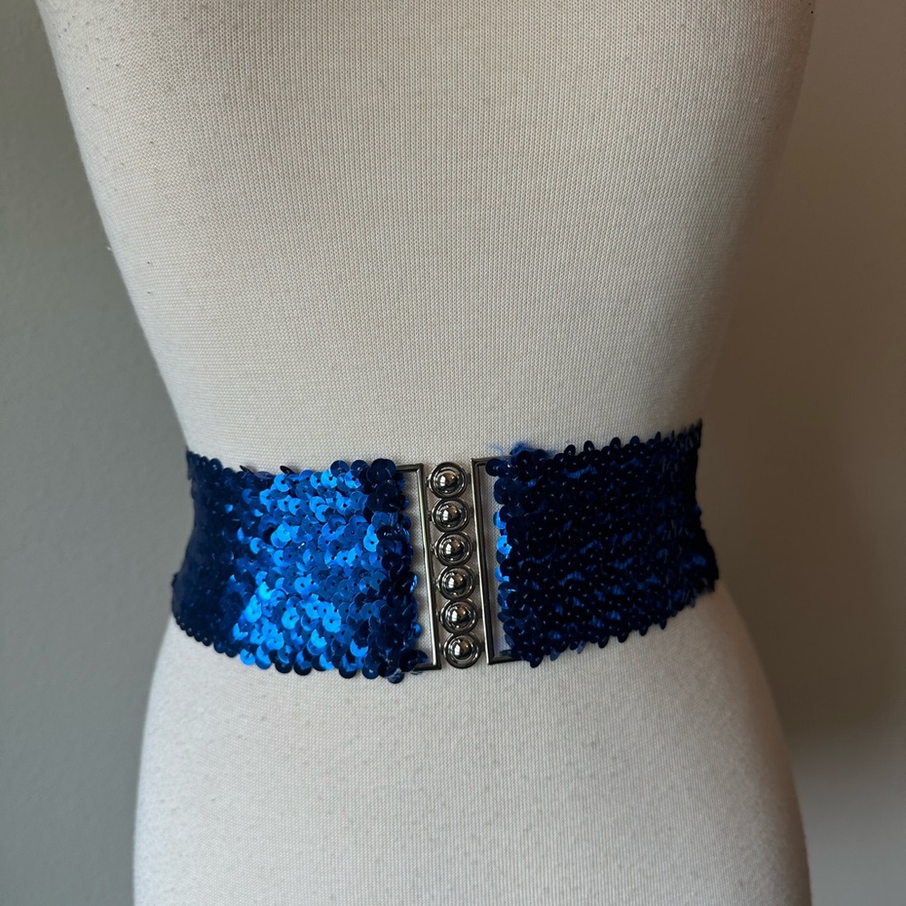 Source Unknown Blue Embellished Belt